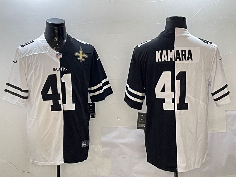 Men New Orleans Saints #41 Kamara White Black Fashion 2025 Nike Limited NFL Jersey style 3